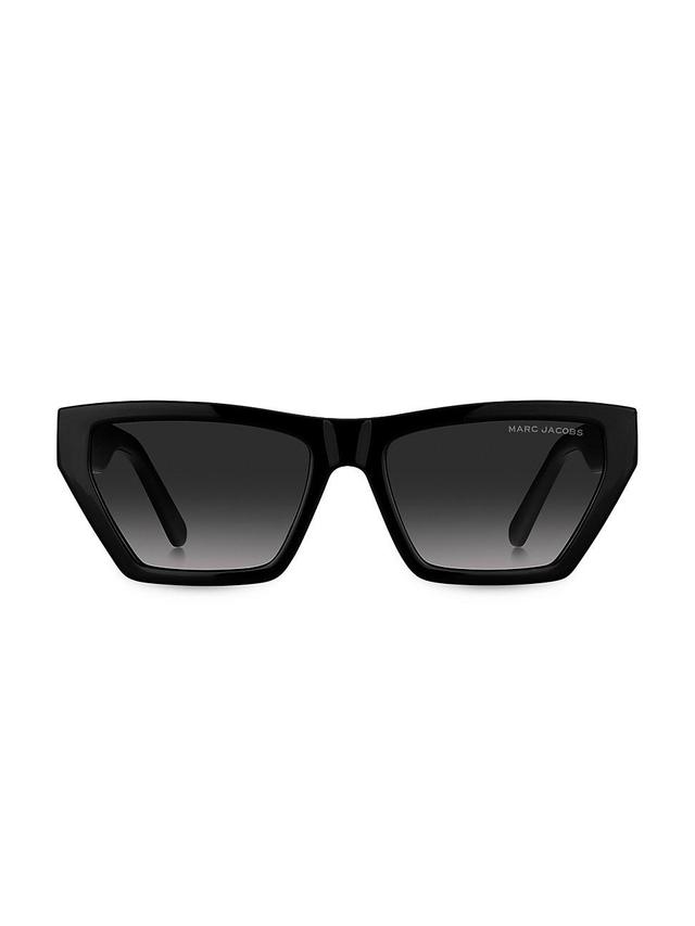 Womens 55MM Rectangle Logo Sunglasses Product Image