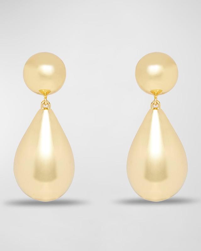 Womens Small Goldtone Dome Teardrop Earrings Product Image