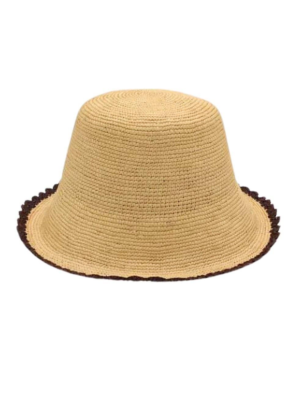 Womens Crochet Straw Bucket Hat Product Image