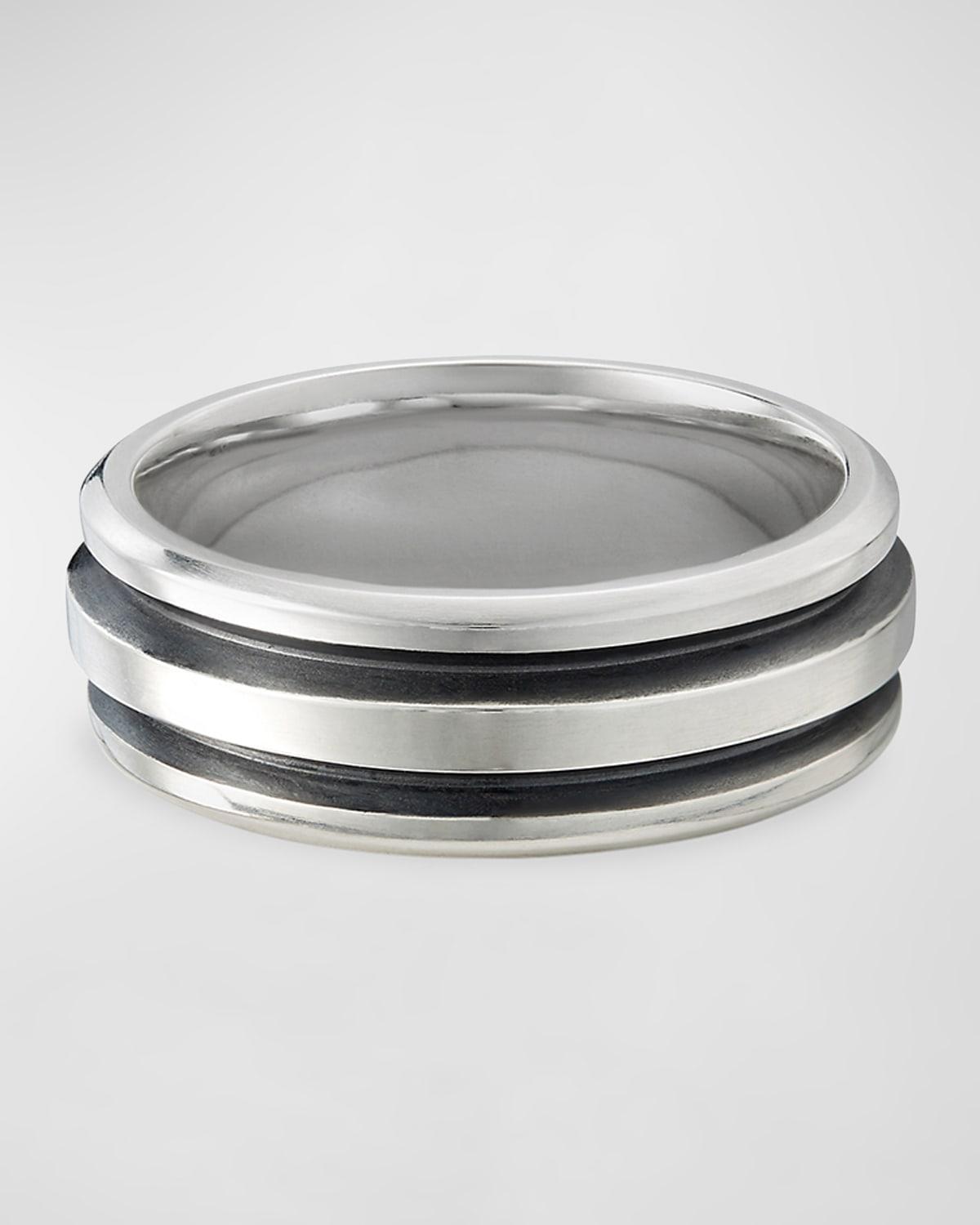 Mens Deco Sterling Silver Ring Product Image