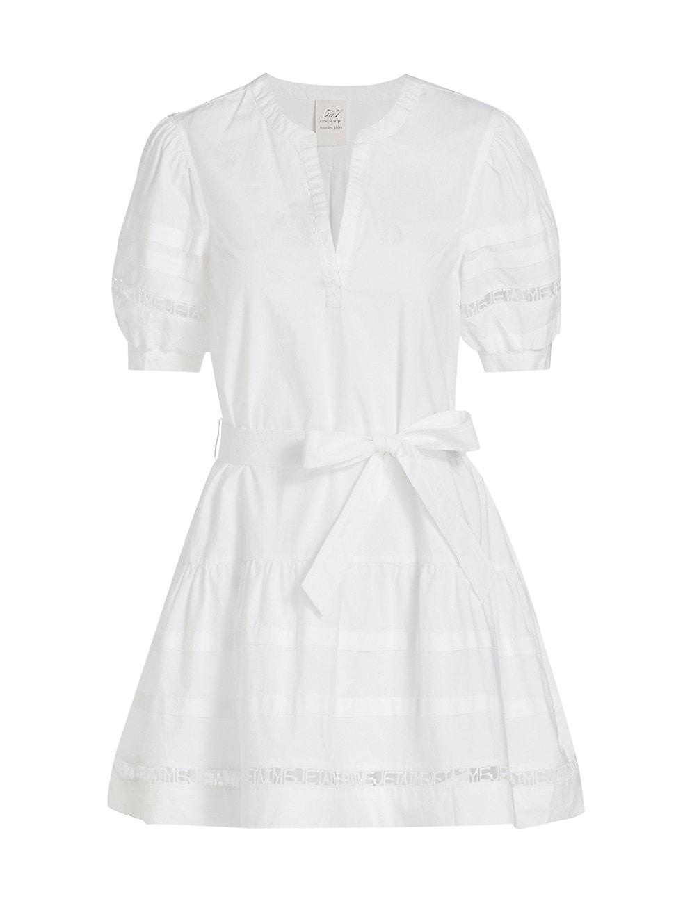 Womens Corianna Belted Cotton Poplin Minidress Product Image