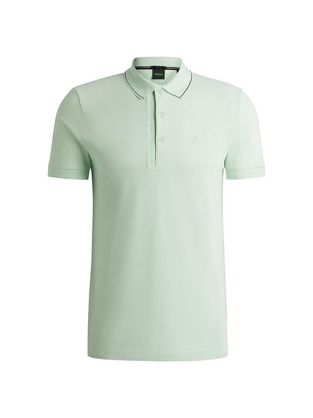 Mens Cotton-Piqu Slim-fit Polo Shirt with Tonal Logo Product Image