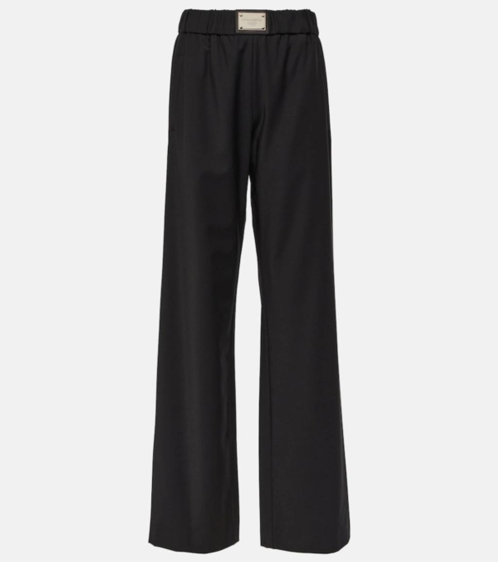 Wool-blend Wide-leg Pants In Black Product Image