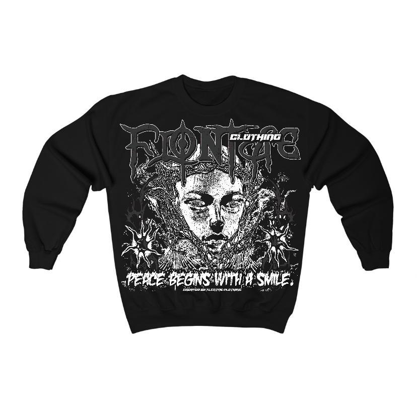 Black Cat 3s Flontae Sweatshirt Keep Peace Graphic Product Image