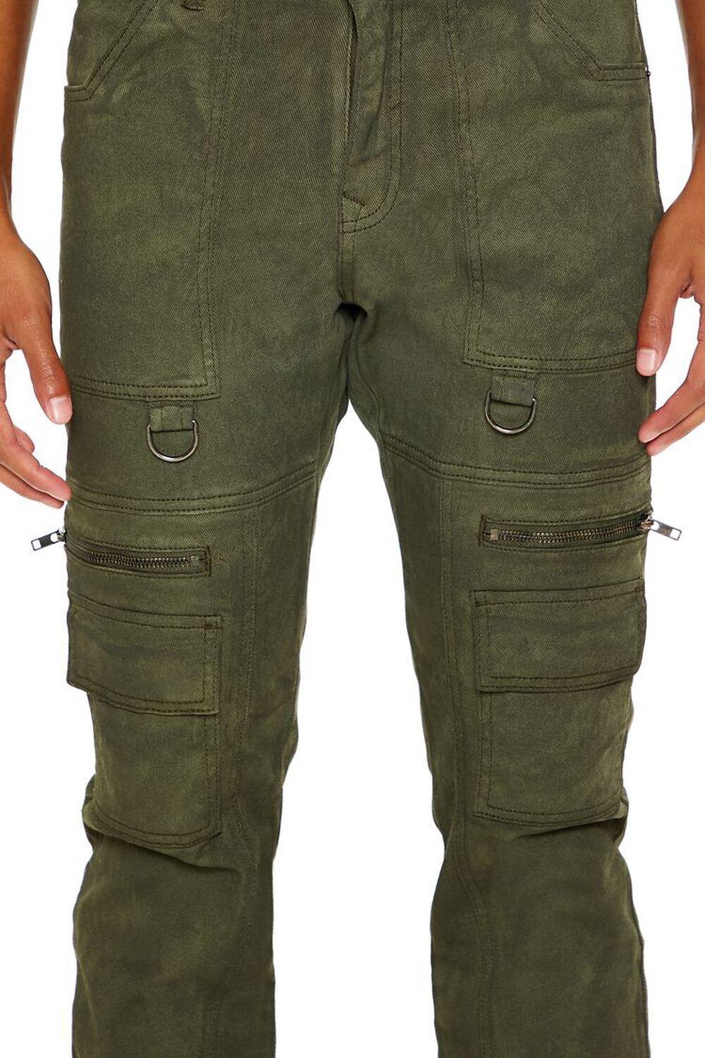 Slim-Fit Mid-Rise Cargo Jeans | Forever 21 Product Image