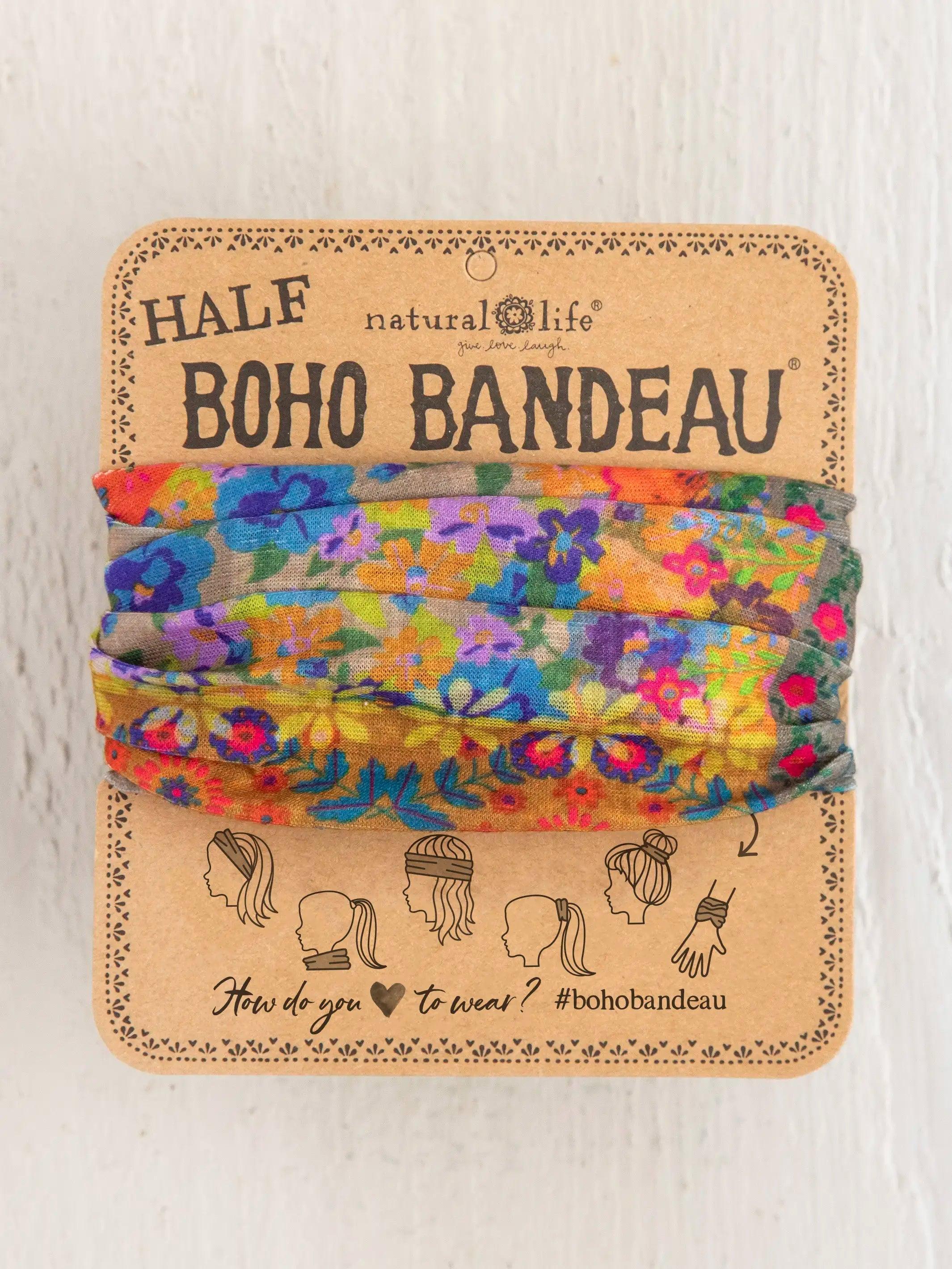 Half Boho Bandeau® Headband - Folk Flower Patchwork Product Image