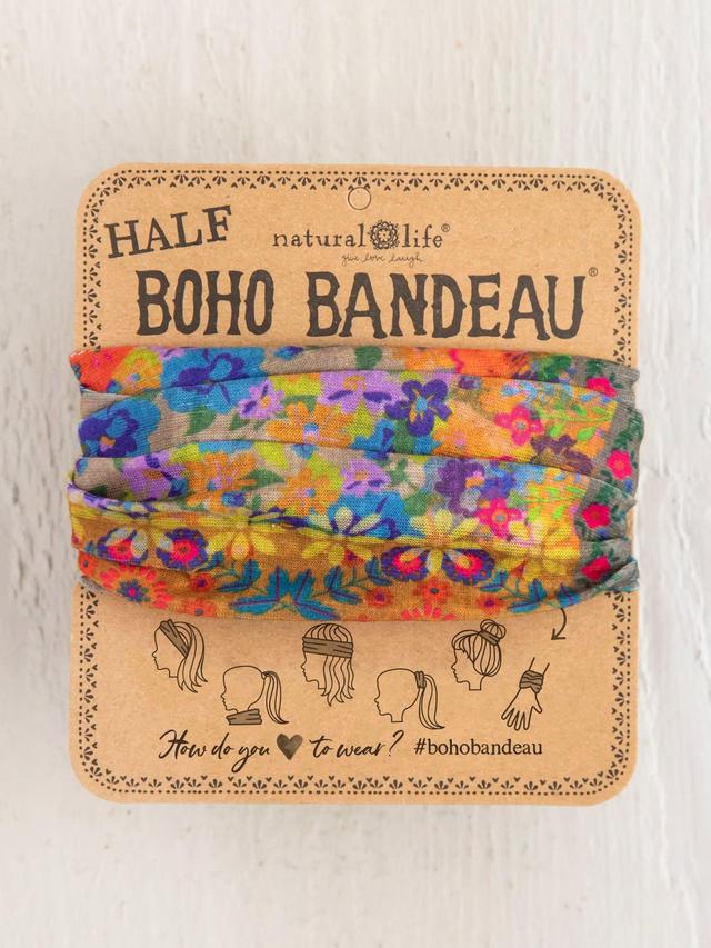 Half Boho Bandeau® Headband - Folk Flower Patchwork Product Image