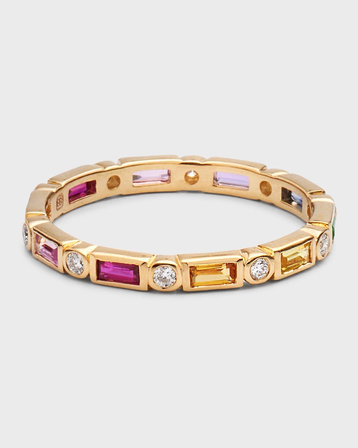 Womens 14K Yellow Gold & Multi-Gemstone Eternity Band Product Image