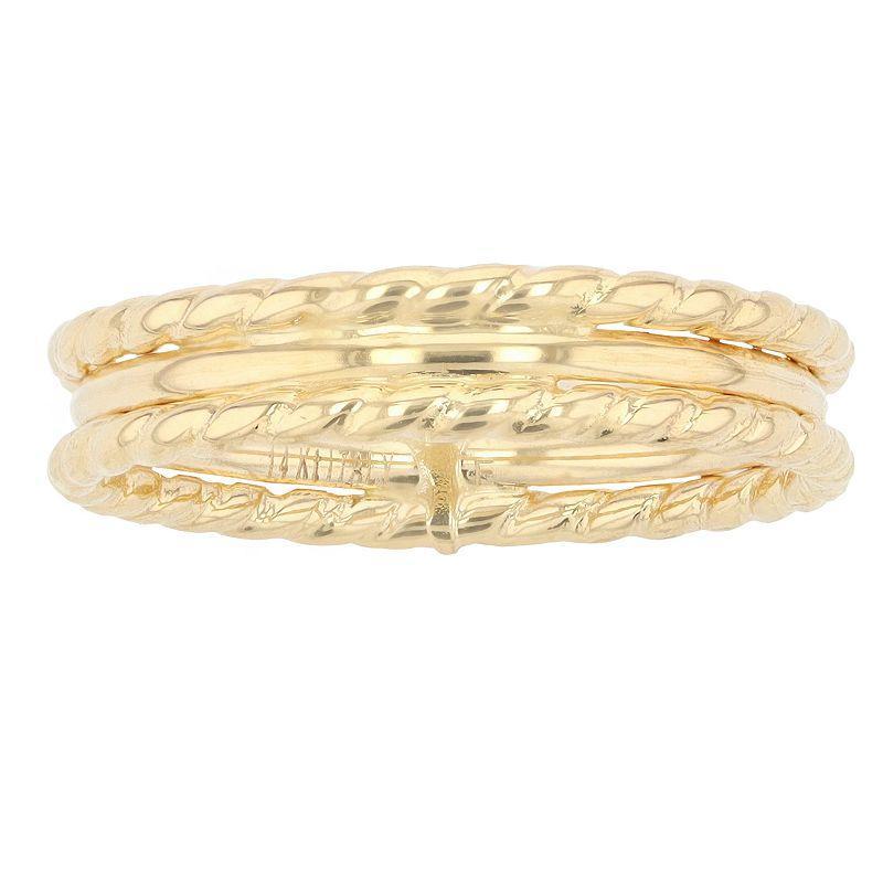 Au Naturale 14k Yellow Gold Twisted Triple Ring, Womens Product Image