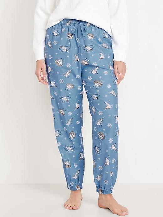 High-Waisted Flannel Pajama Joggers Product Image