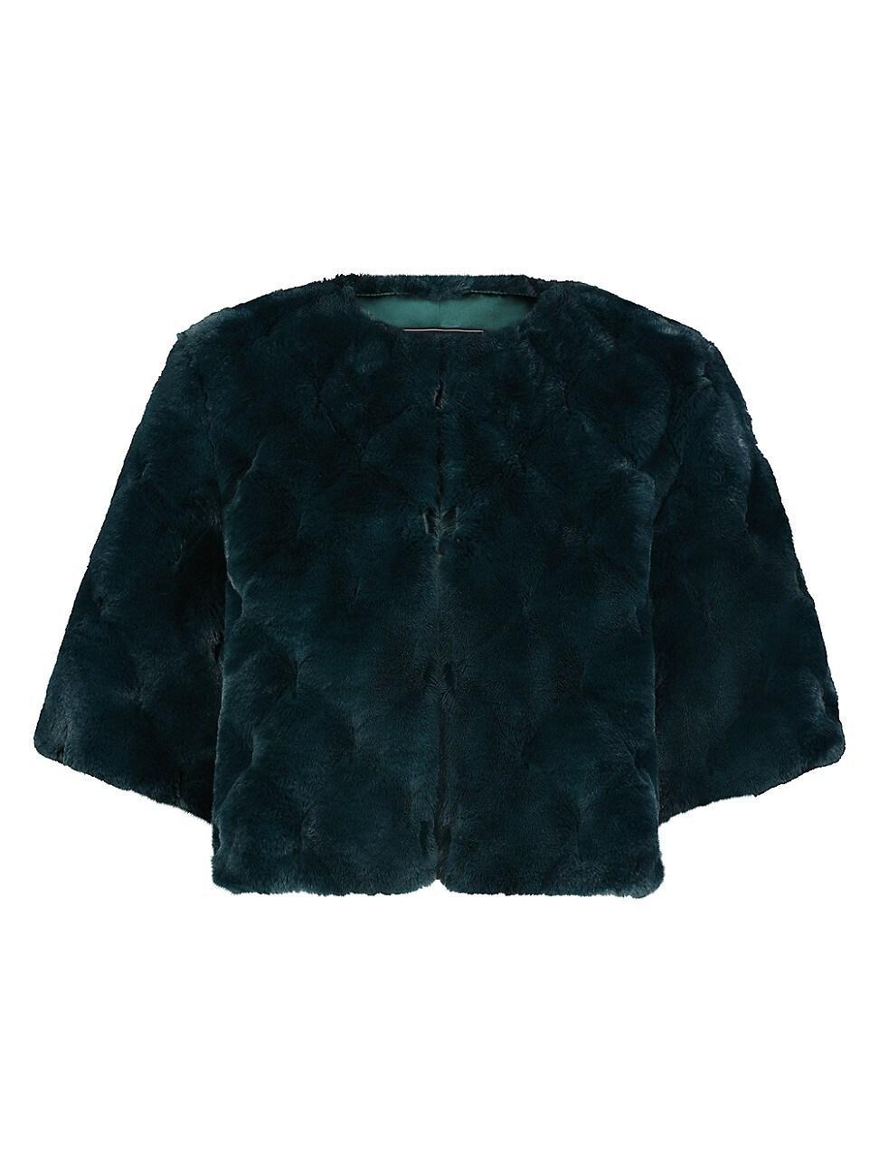 Womens Faux Fur Quilted Plush Shrug Product Image