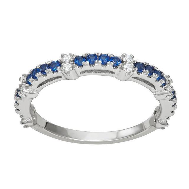 Sterling Silver Lab-Created Blue Spinel & Cubic Zirconia Ring, Womens Product Image