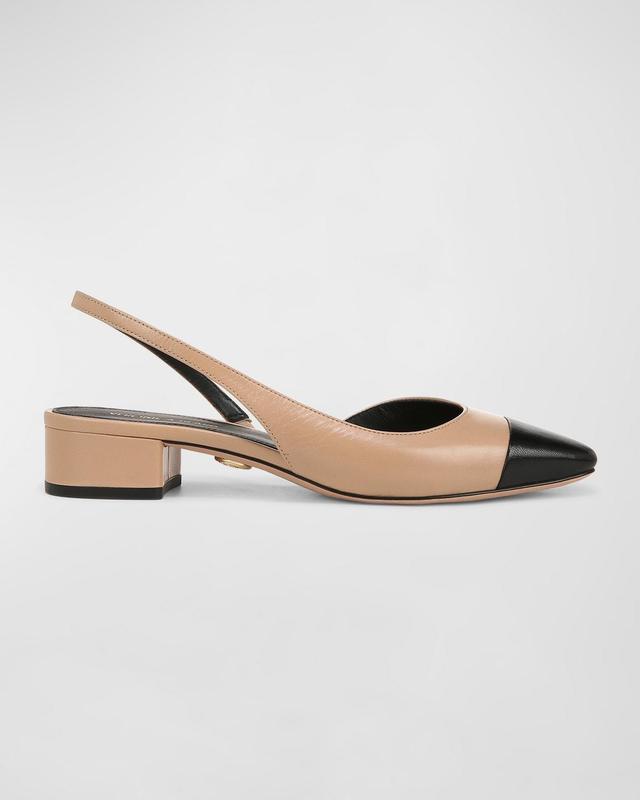 Womens Cecile Leather Slingback Pumps Product Image