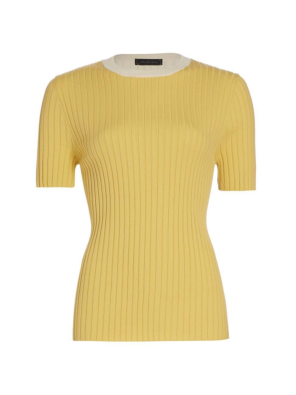 Womens COLLECTION Cotton Short-Sleeve Sweater Product Image