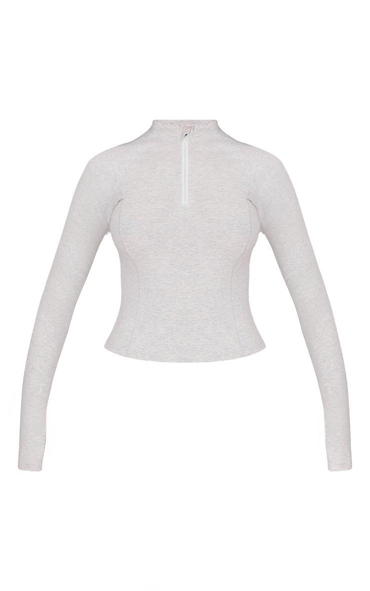 Ash Grey Sculpt Quarter Zip Gym Top Product Image