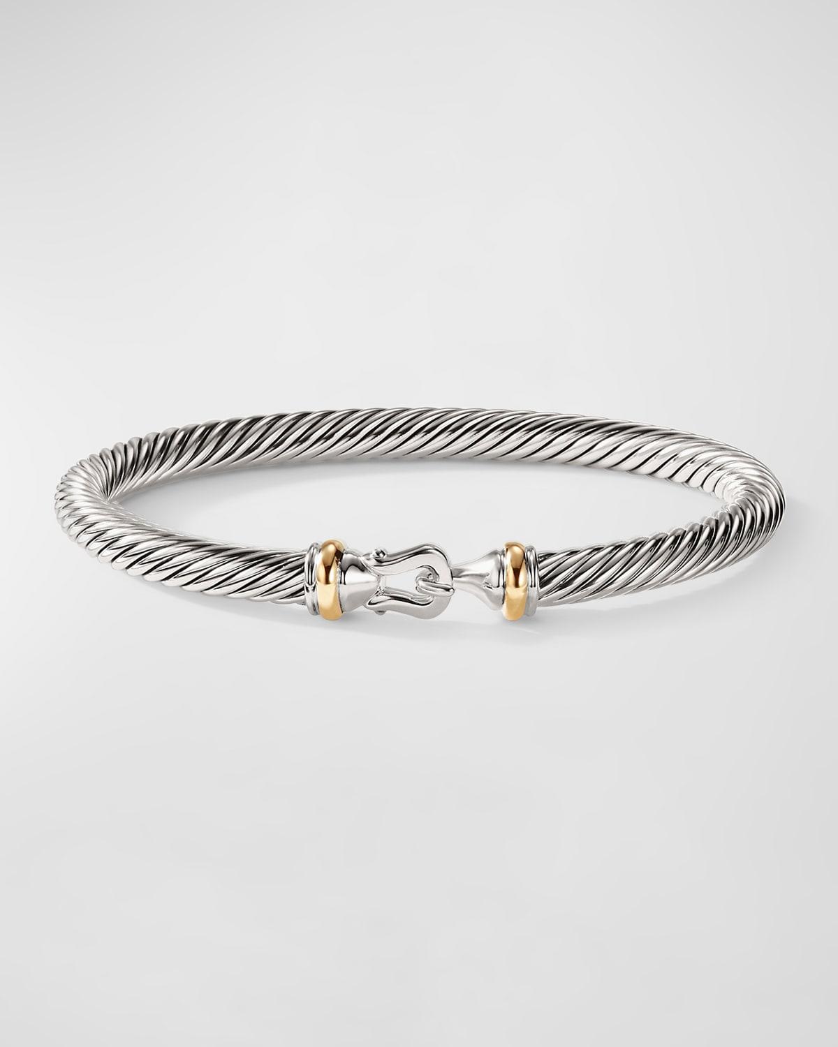 Womens Cable Classic Buckle Bracelet With 14K Gold, 5MM Product Image