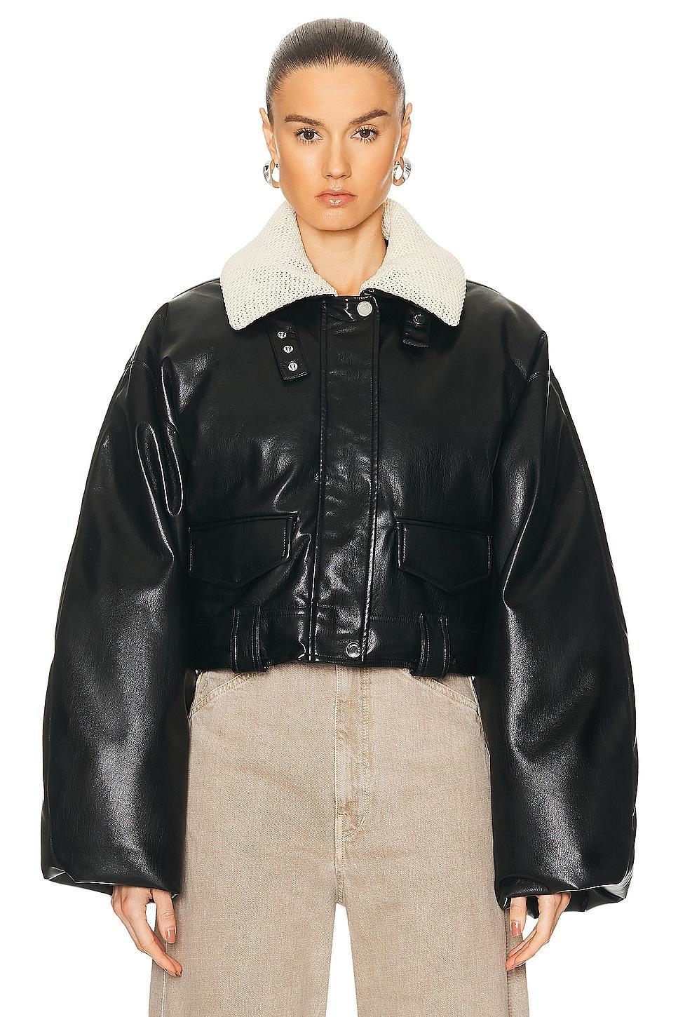 Nanushka Hollie Bomber Jacket in Black Product Image