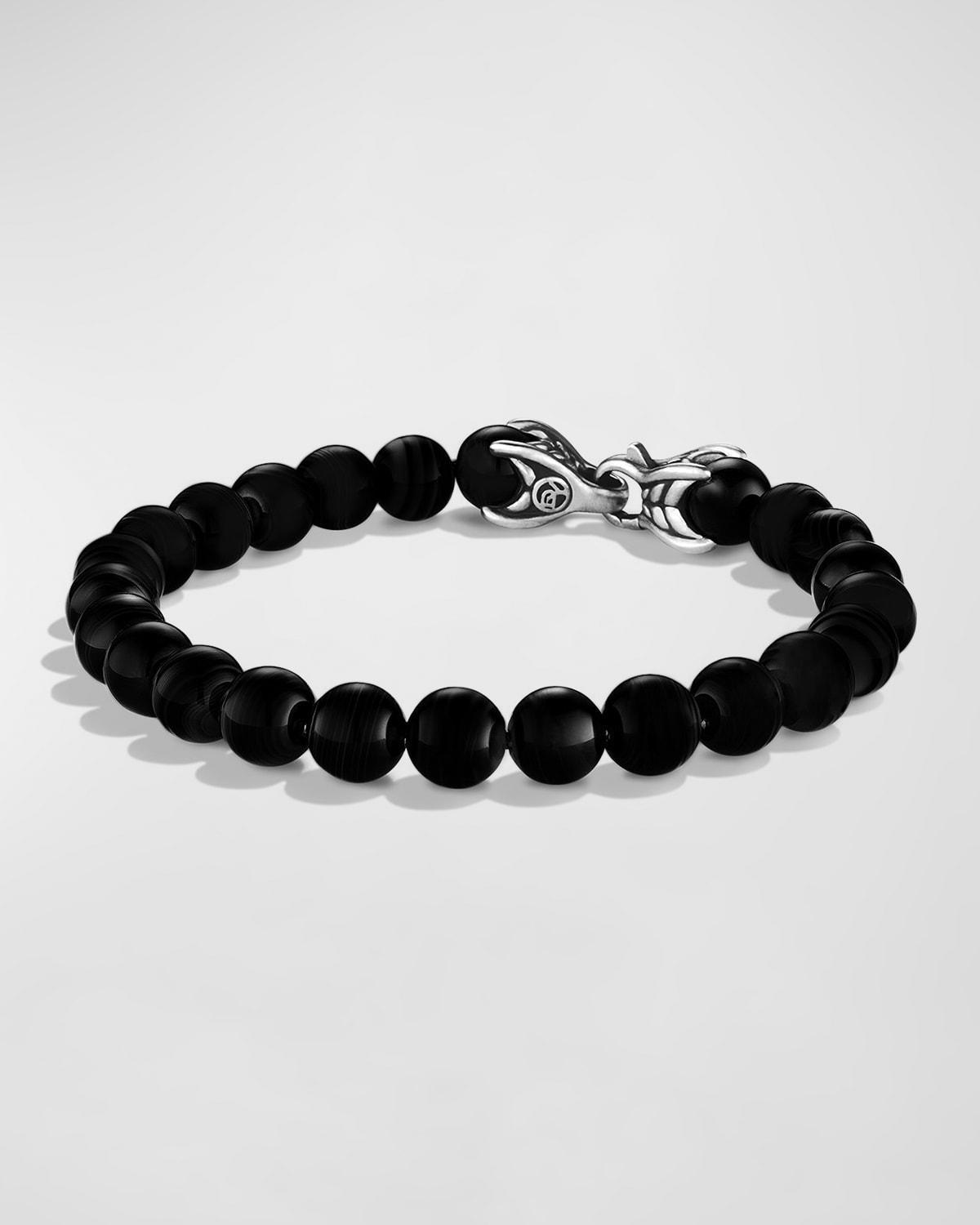 Mens Spiritual Beads Bracelet with Silver, 8mm Product Image