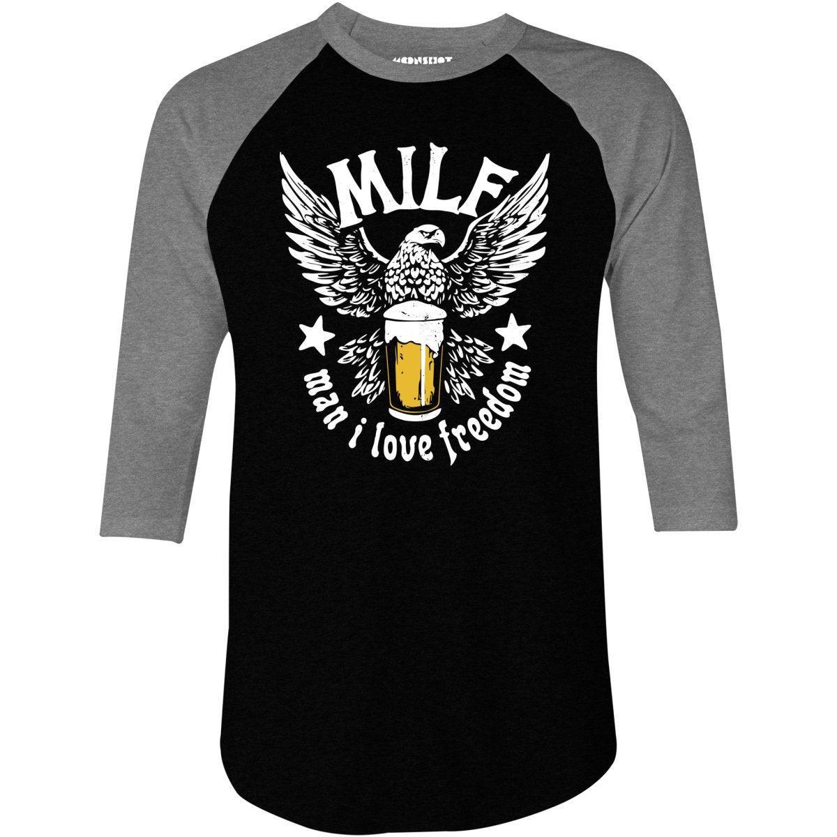 MILF Man I Love Freedom - 3/4 Sleeve Raglan T-Shirt Male Product Image