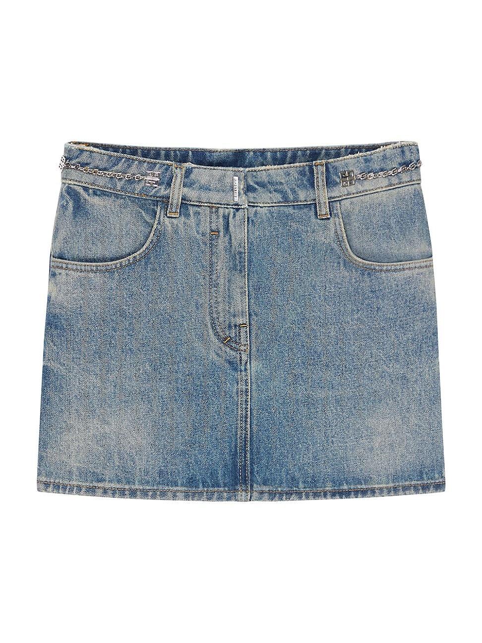 Womens Skirt In Denim With Chain Details Product Image