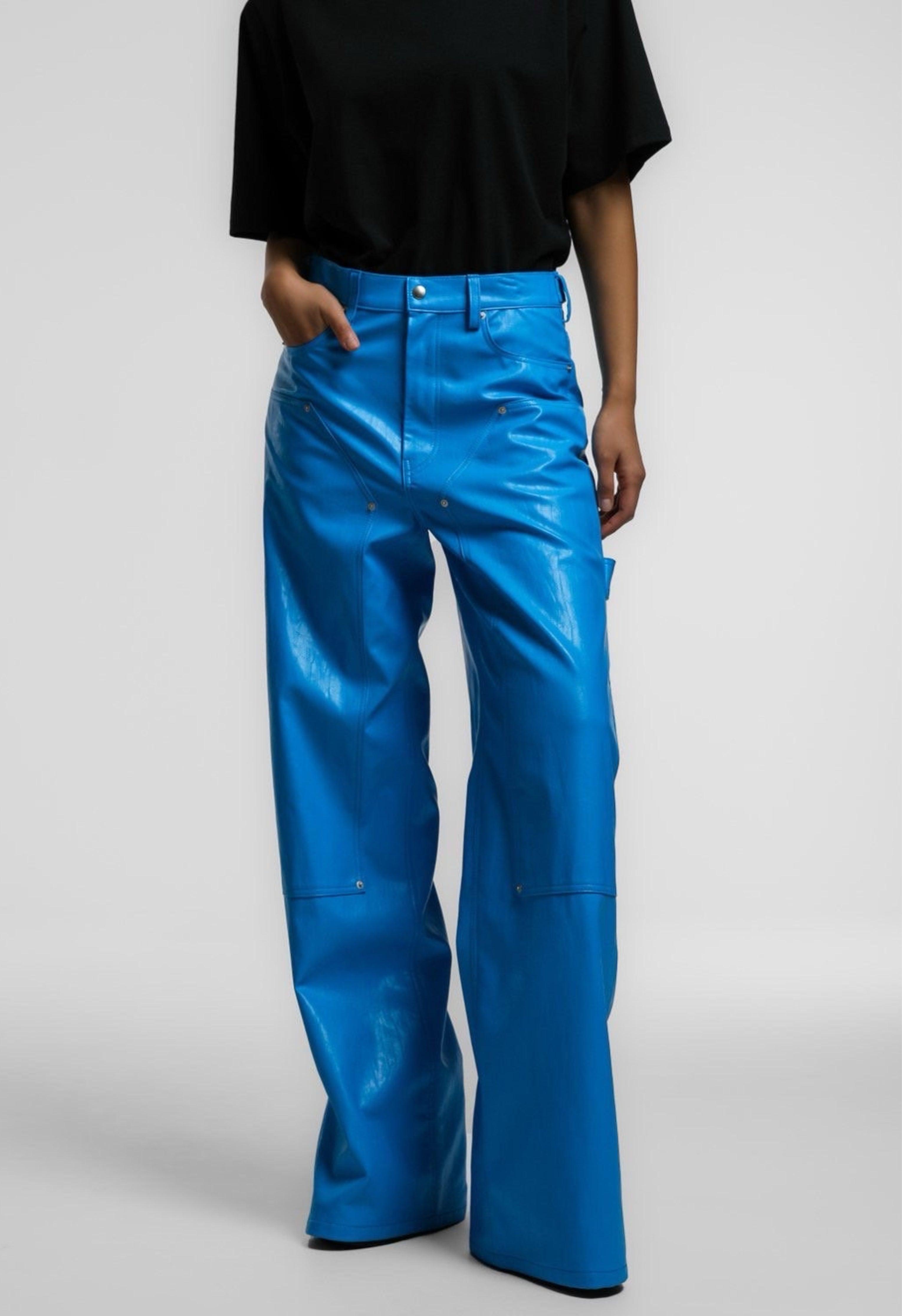 Sima Blue Vegan Leather Pant Product Image