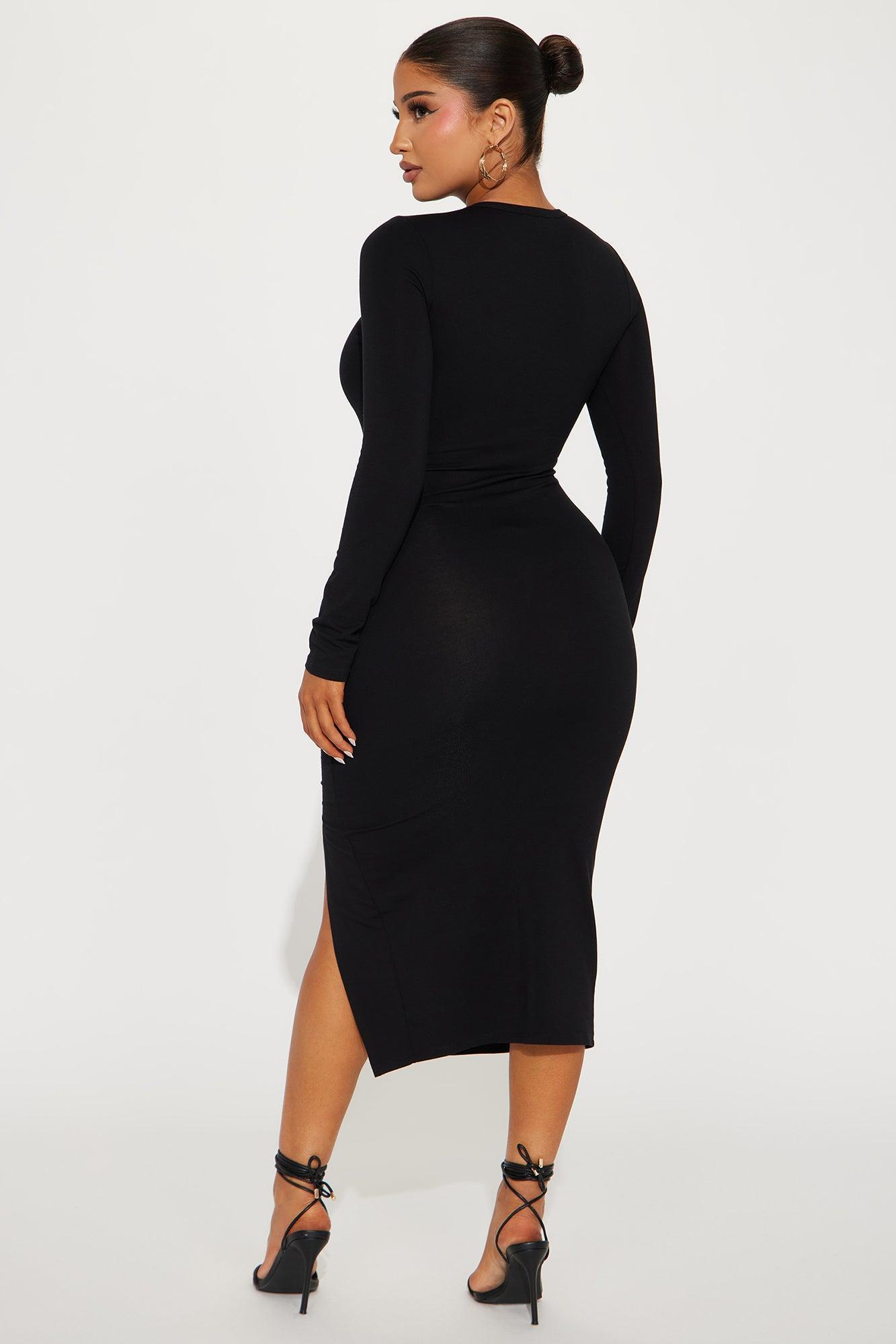 Stacey Cotton Midi Dress - Black Product Image