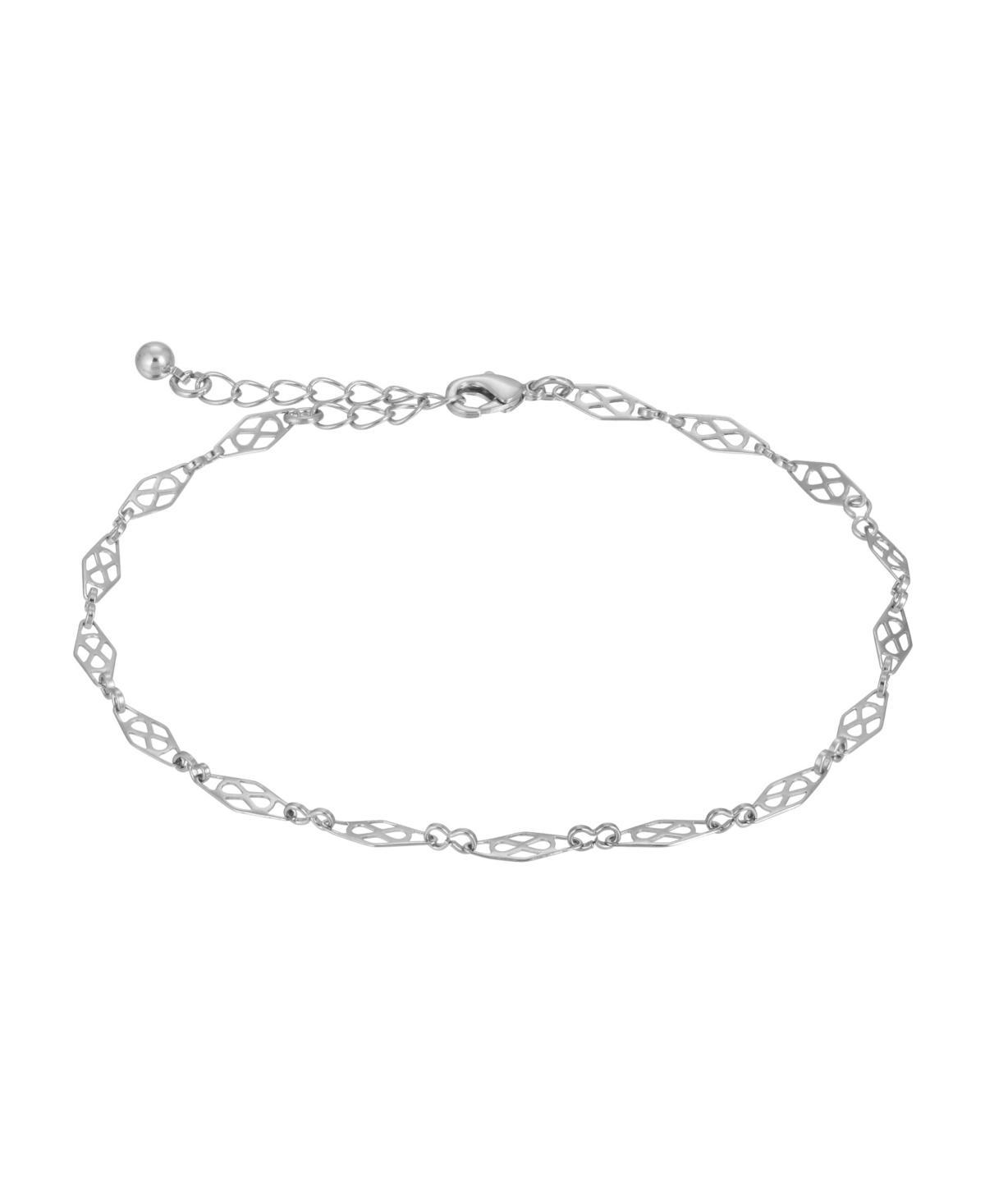 1928 Silver Tone Infinity Chain Anklet, Womens, Grey Product Image