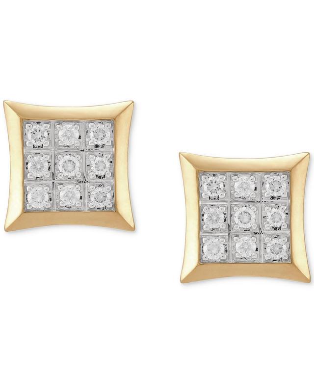 Grown With Love Mens Lab Grown Diamond Square Cluster Stud Earrings (1/2 ct. t.w.) in 10k Gold Product Image