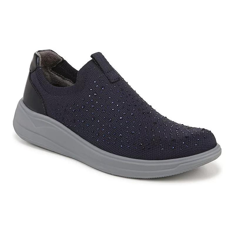 Bzees Twilight Womens Rhinestone Slip-on Sneakers Blue Knit Fabric Product Image