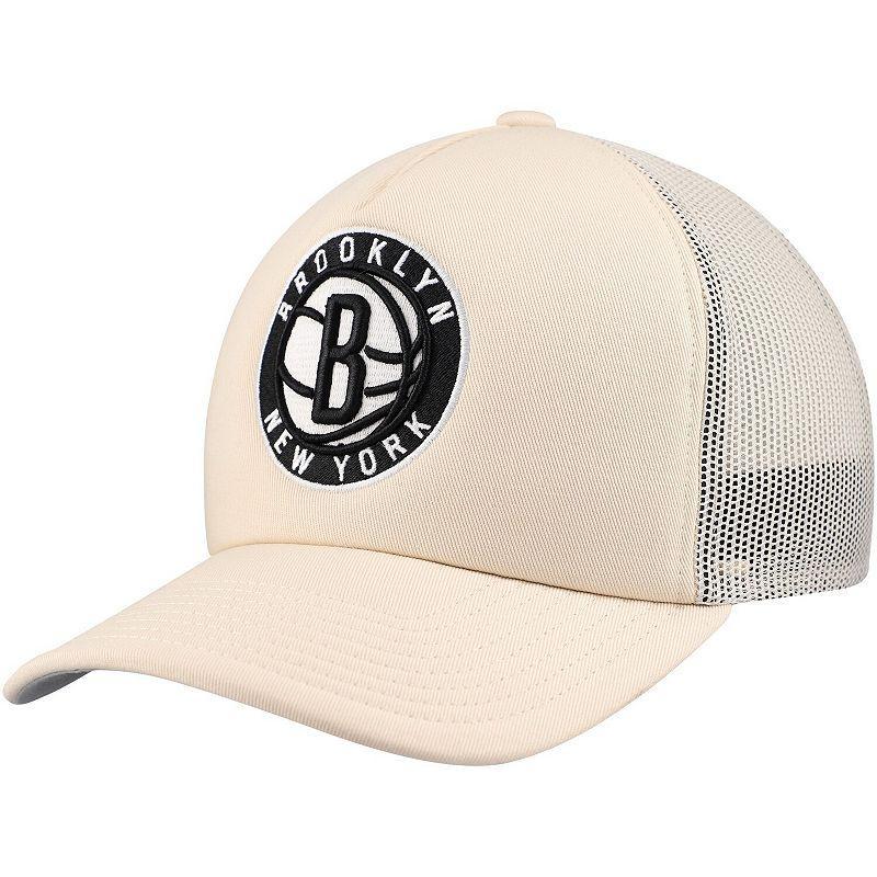 Mens Mitchell & Ness Cream Brooklyn Nets Trucker Adjustable Hat Product Image