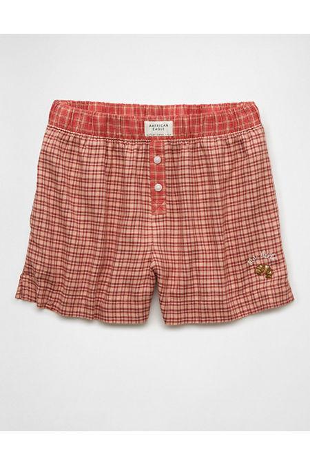 AE Flannel Boxer Sleep Shorts Women's Product Image