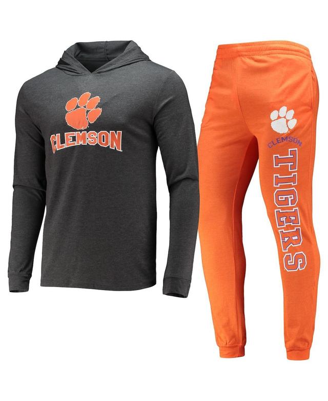 Mens Concepts Sport /Charcoal Clemson Tigers Meter Long Sleeve Hoodie T-Shirt & Jogger Pants Set Product Image