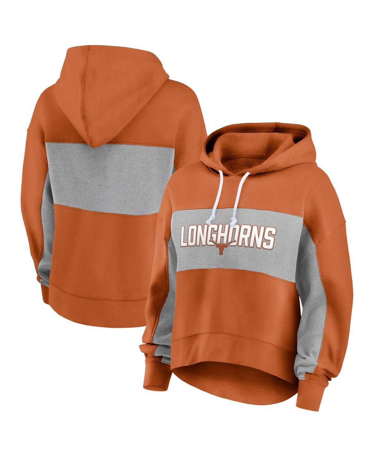 Womens Fanatics Texas Orange Texas Longhorns Filled Stat Sheet Pullover Hoodie Product Image