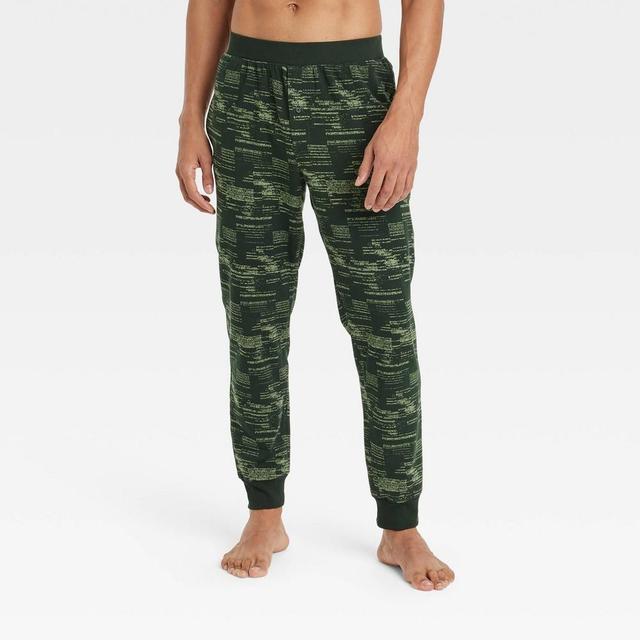 Mens Print Cotton Modal Knit Jogger Pajama Pants - Goodfellow & Co Forest Green XXL Product Image