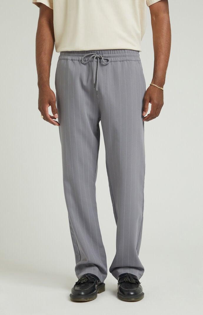 Men's Pinstripe Liam Straight Trousers - Product Image