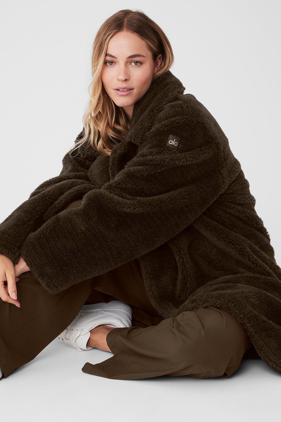 Oversized Sherpa Trench - Espresso Female Product Image