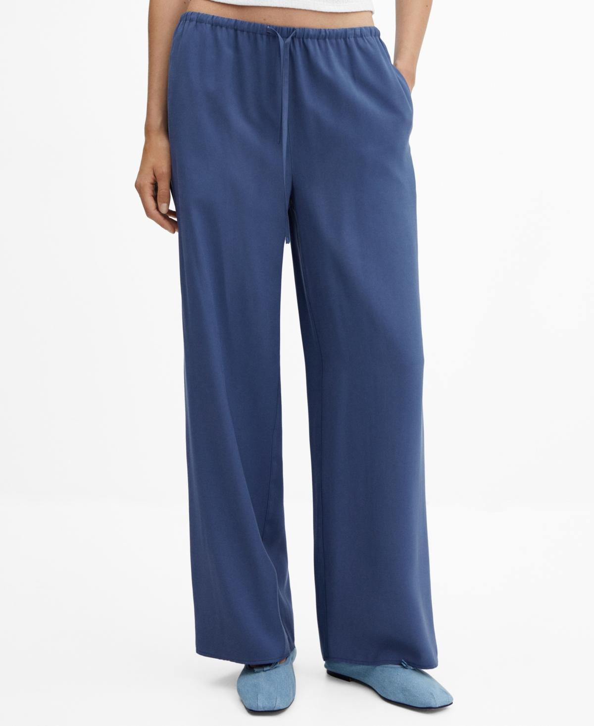 MANGO - Wideleg pants with elastic waist ecruWomen Product Image