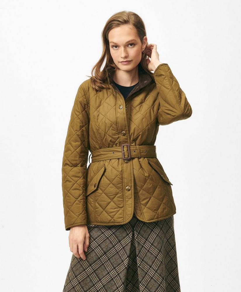 Belted Military-Inspired Quilted Jacket in Nylon Product Image