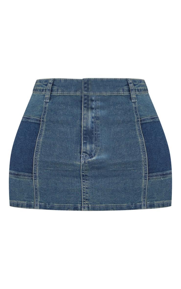 Shape Indigo Vintage Wash Denim Micro Mini Skirt Product Image