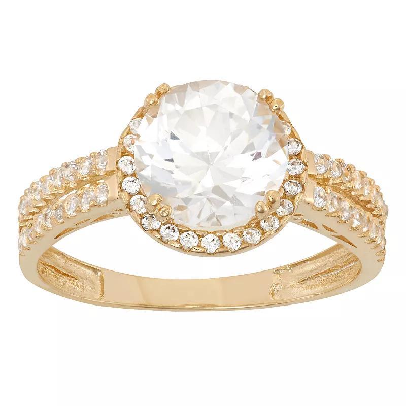 10k Gold Lab-Created White Sapphire Ring, Womens Product Image