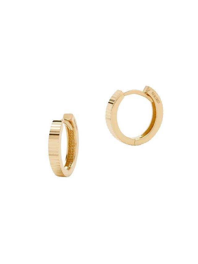 Womens Alexia Textured 14K Yellow Gold Huggie Hoop Earrings Product Image