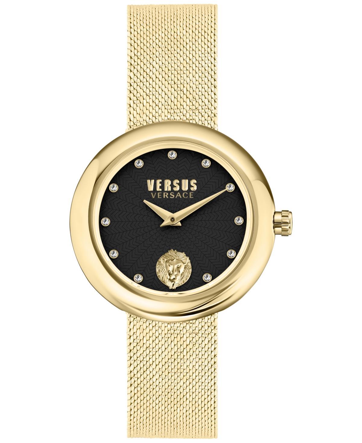 Versace Versus Versace Womens Lea Analog Black Dial Gold Stainless Steel Mesh Bracelet Watch Product Image