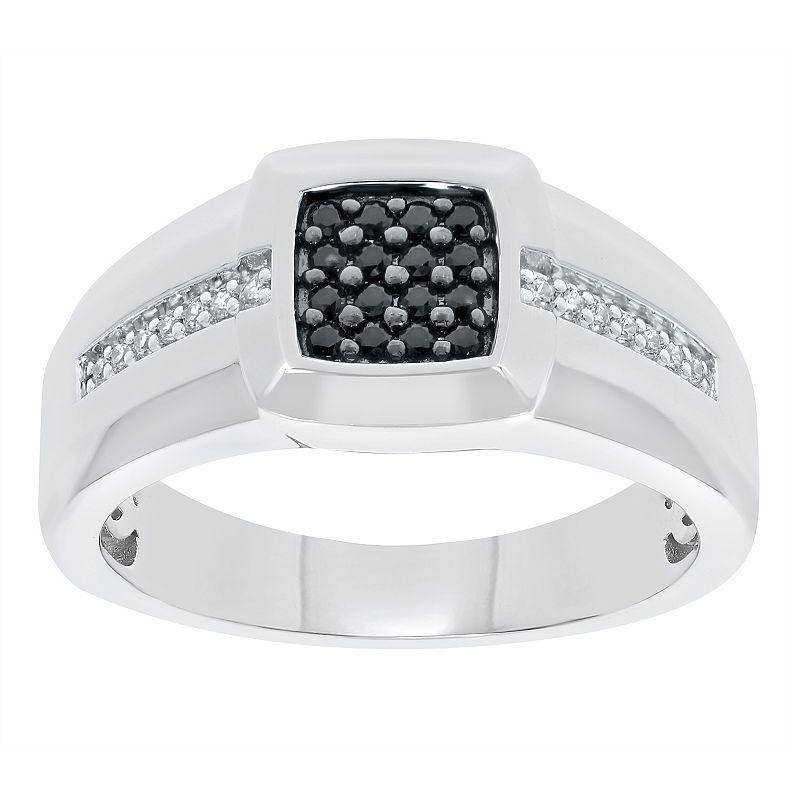 Mens Sterling Silver 1/6 Carat T.W. Diamond Ring Product Image