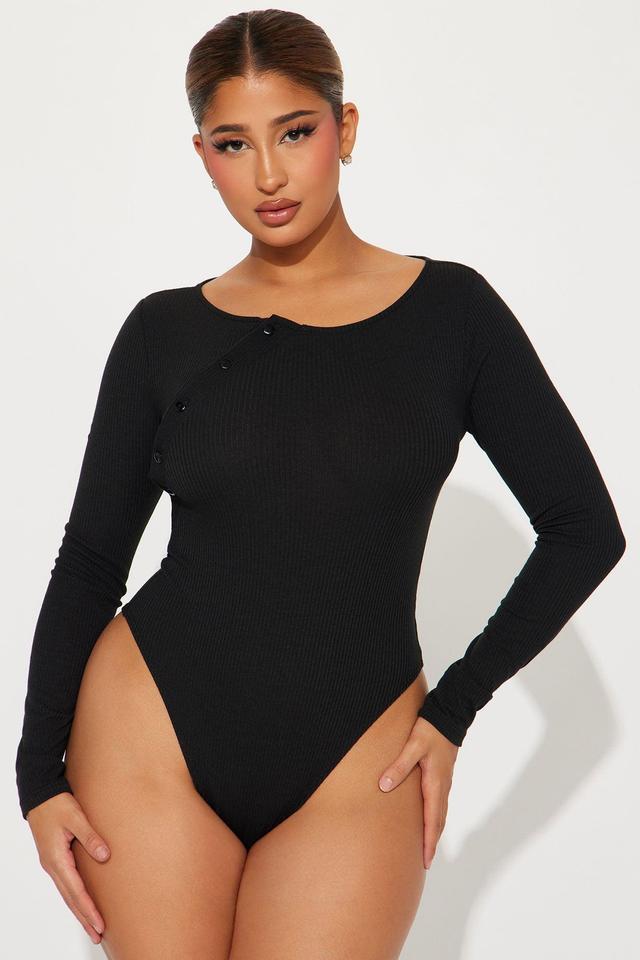 Open To It Ribbed Bodysuit - Black Product Image