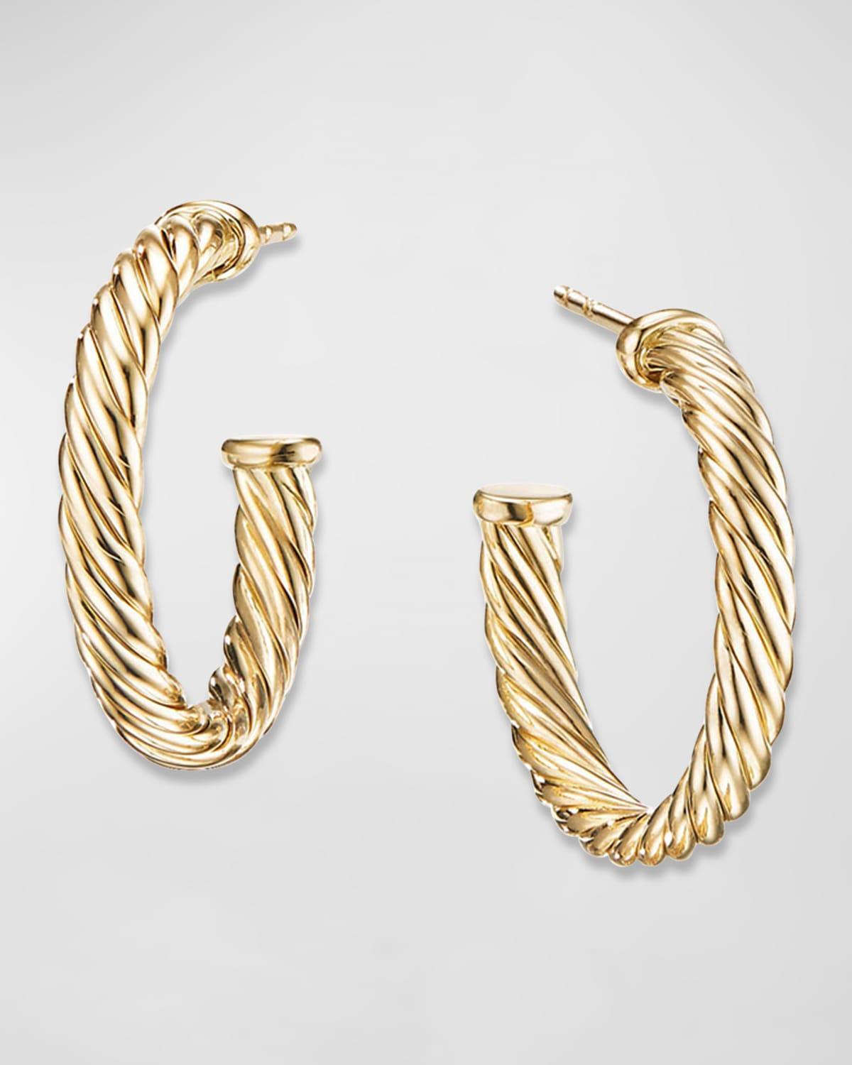 Womens Cablespira Hoop Earrings in 18K Yellow Gold Product Image