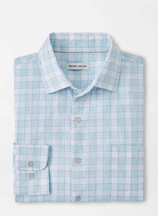 Peter Millar Mens Block Island Cotton Sport Shirt | Color: Calamint | Size: M Product Image