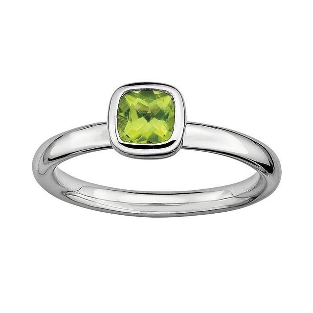 Stacks & Stones Sterling Silver Peridot Stack Ring, Womens Green Product Image