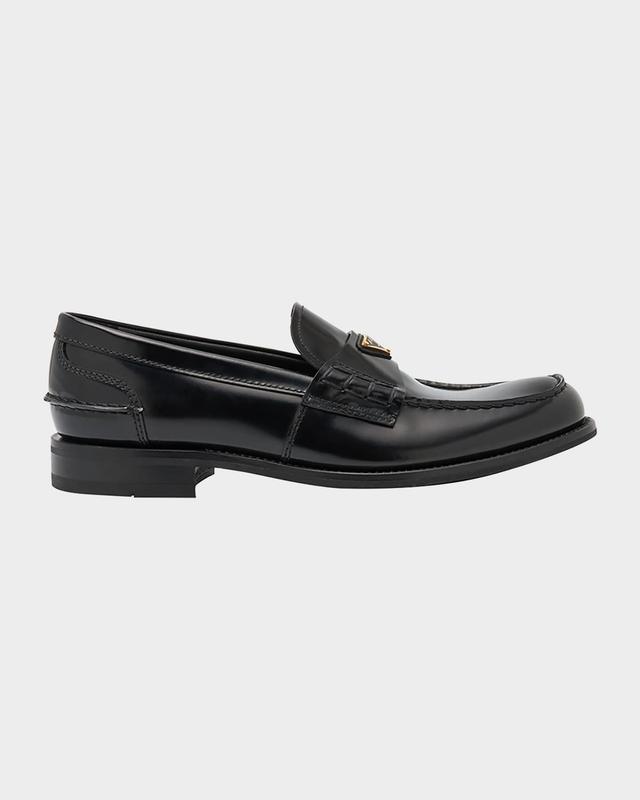 Mens Brushed Leather Split-Toe Loafers Product Image