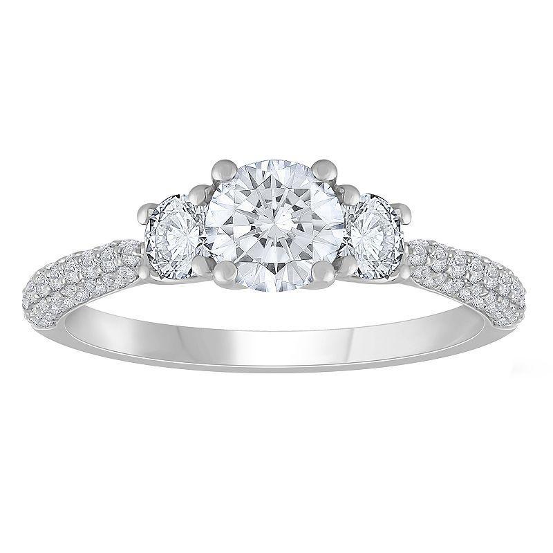 Diamond Medley 14k White Gold 1 1/2 Carat T.W. Lab-Grown Diamond Ring, Womens Product Image