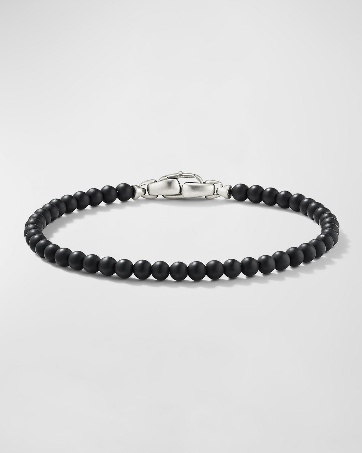 Mens Spiritual Beads Bracelet in Sterling Silver Product Image